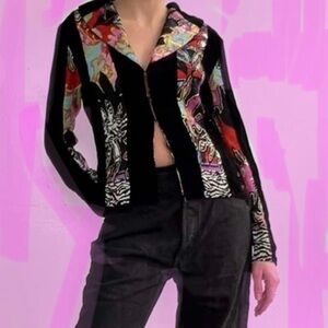 RARE VINTAGE ALBERTO MAKALI PANELED ART JACKET - SIZE MEDIUM